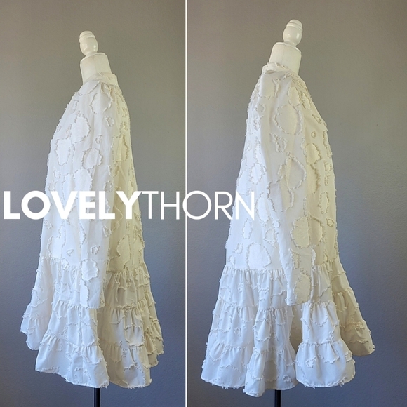 H&M // ltd ed blogger fave jacquard weave puff sleeve flare mini rocky barnes - Picture 15 of 16